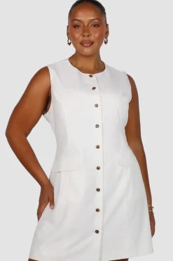 Fayt Dresses | Dresses | MAVEN BUTTON DRESS WHITE