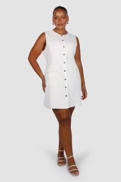 Fayt Dresses | Dresses | MAVEN BUTTON DRESS WHITE
