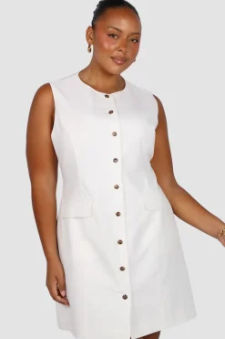 Fayt Dresses | Dresses | MAVEN BUTTON DRESS WHITE