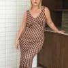 Fayt Dresses | Dresses | NATALIA DRESS BROWN CHECK