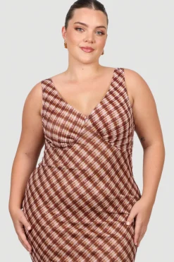 Fayt Dresses | Dresses | NATALIA DRESS BROWN CHECK