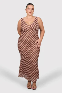 Fayt Dresses | Dresses | NATALIA DRESS BROWN CHECK