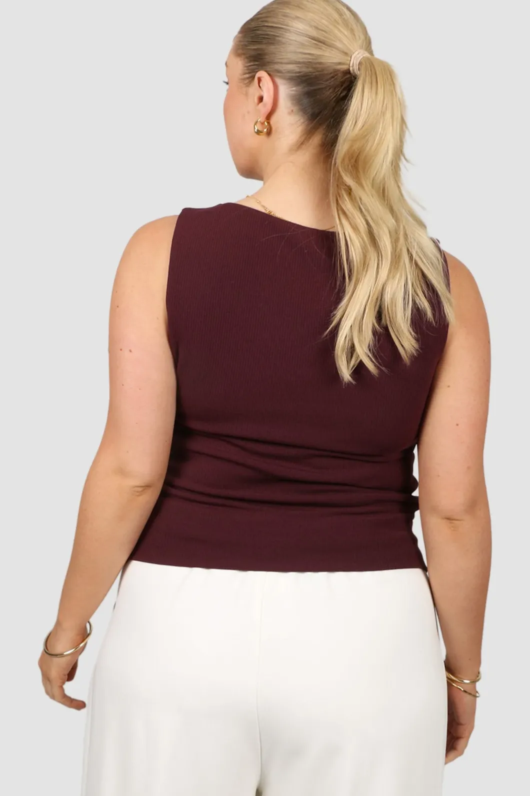 Fayt Tops | NOLA RIBBED TOP WINE