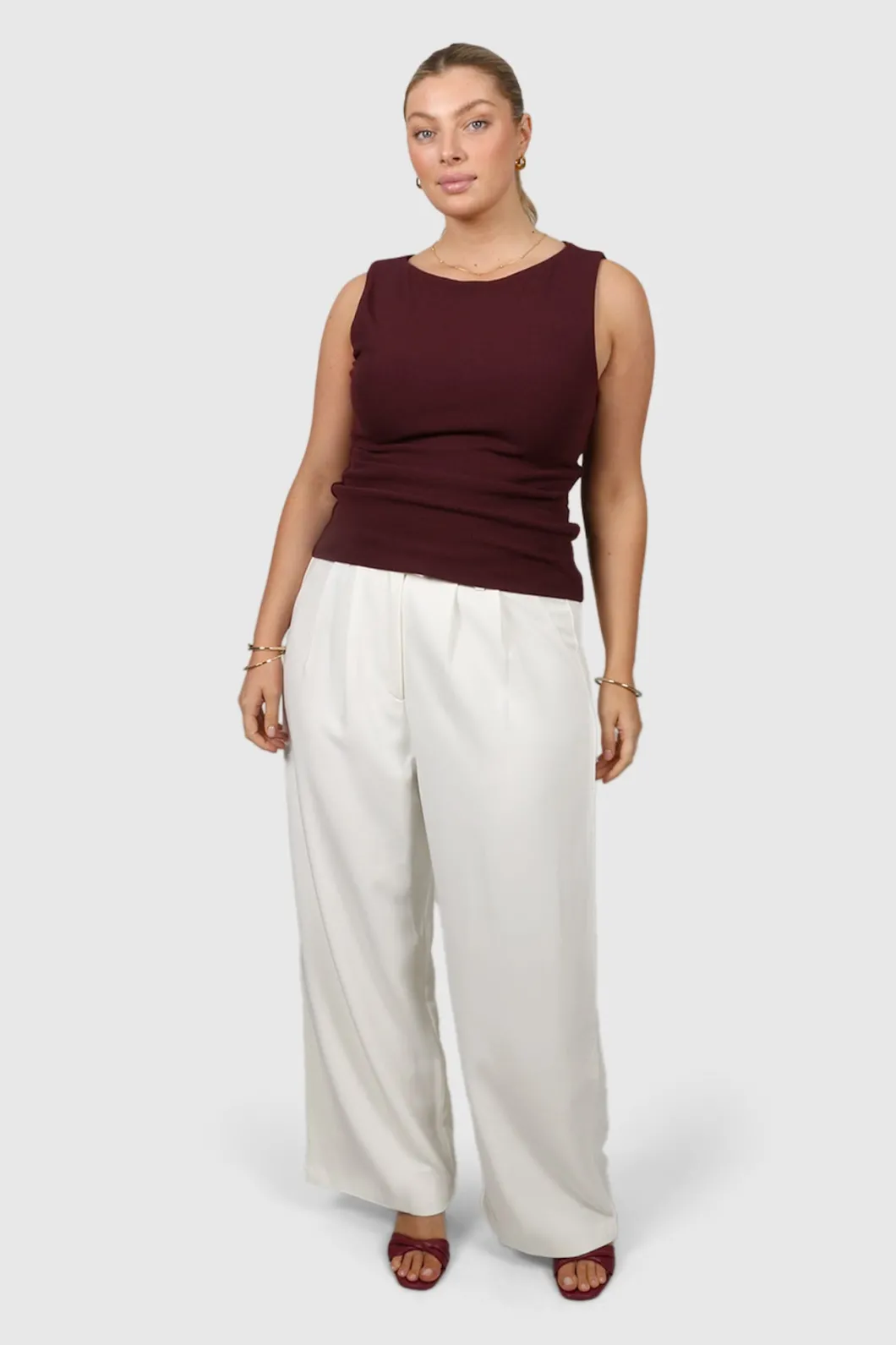 Fayt Tops | NOLA RIBBED TOP WINE