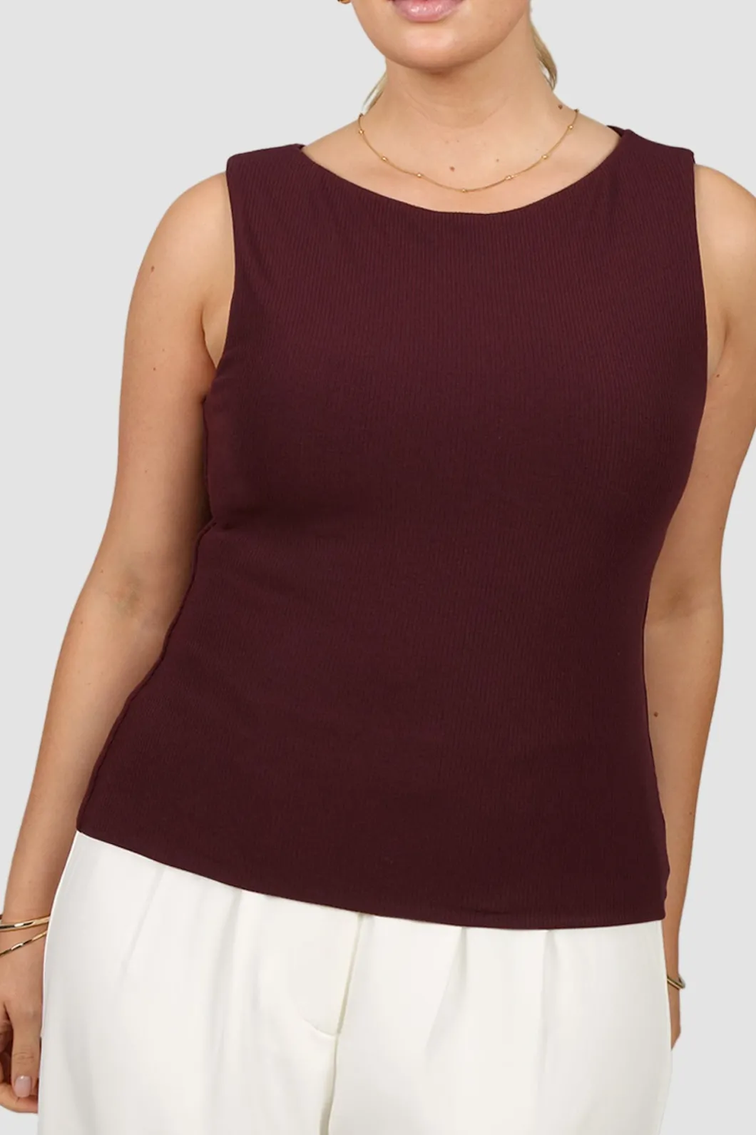 Fayt Tops | NOLA RIBBED TOP WINE