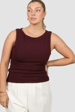 Fayt Tops | NOLA RIBBED TOP WINE