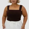 Fayt Tops | QUINN FULL LENGTH TOP CHOCOLATE