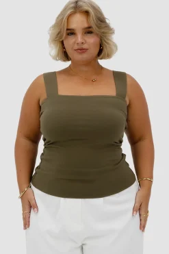 Fayt Tops | QUINN FULL LENGTH TOP OLIVE
