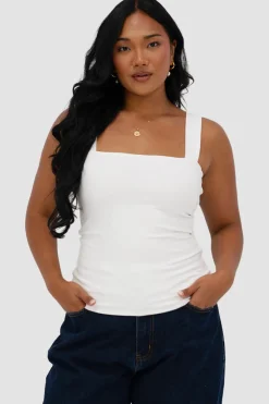 Fayt Tops | QUINN FULL LENGTH TOP WHITE
