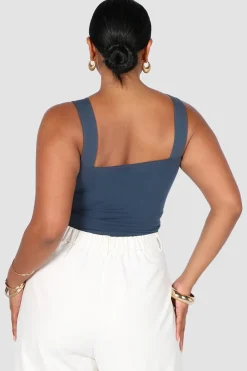 Fayt Tops | QUINN TOP DEEP OCEAN BLUE