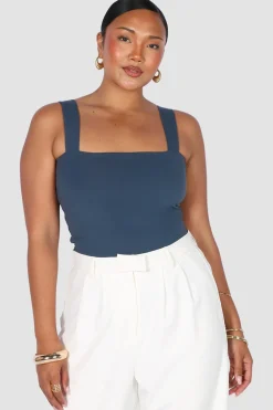 Fayt Tops | QUINN TOP DEEP OCEAN BLUE