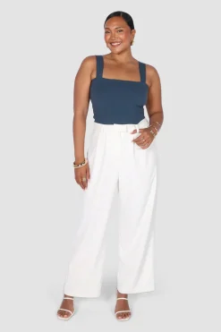 Fayt Tops | QUINN TOP DEEP OCEAN BLUE