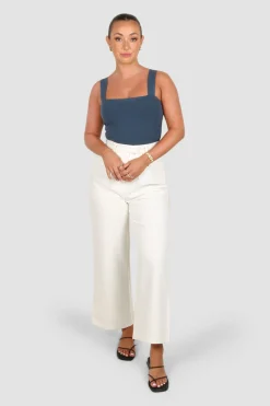 Fayt Tops | QUINN TOP DEEP OCEAN BLUE