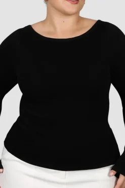 Fayt Tops | Jackets, Knits & Coats | RAE KNIT TOP BLACK