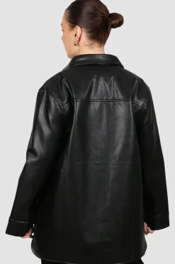 Fayt Tops | Jackets, Knits & Coats | RAIDEN PU LEATHER JACKET BLACK