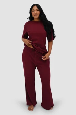 Fayt Sets | RAYLN RIB PANTS WINE