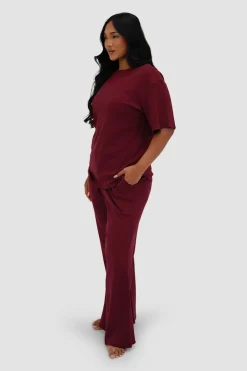 Fayt Sets | RAYLN RIB PANTS WINE