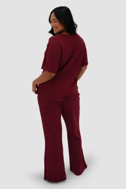 Fayt Sets | RAYLN RIB PANTS WINE