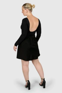 Fayt Skirts | RENATA SLIP MINI SKIRT BLACK