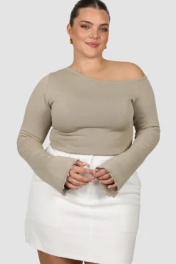Fayt Tops | RYLIE KNIT TOP ECRU