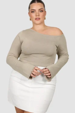 Fayt Tops | RYLIE KNIT TOP ECRU