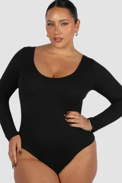 Fayt Tops | SCOOP NECK BODYSUIT BLACK