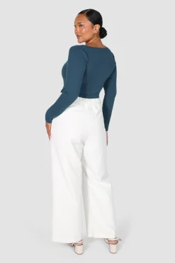 Fayt Tops | SCOOP NECK BODYSUIT DEEP TEAL