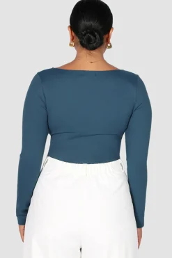 Fayt Tops | SCOOP NECK BODYSUIT DEEP TEAL