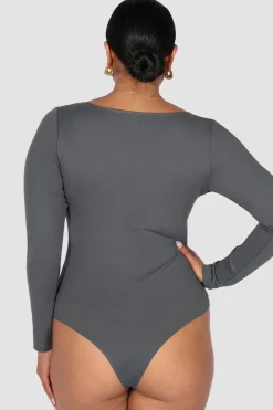Fayt Tops | SCOOP NECK BODYSUIT GREY