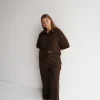 Fayt Tops | Sets | SELIA RIB BUTTON SHIRT ESPRESSO