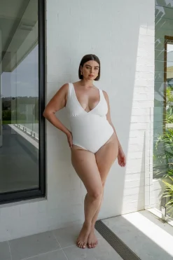 Fayt Swimwear | SEONA SWIMSUIT WHITE CRINKLE