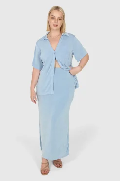 Fayt Skirts | SOLA SKIRT SOFT BLUE
