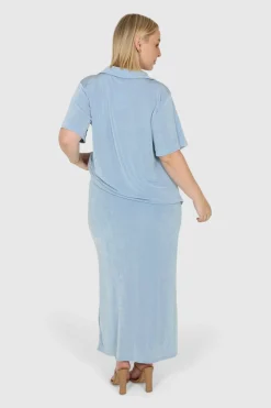 Fayt Skirts | SOLA SKIRT SOFT BLUE