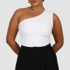 Fayt Tops | SULLIVAN ONE SHOULDER TOP WHITE