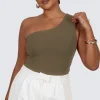 Fayt Tops | SULLIVAN ONE SHOULDER TOP OLIVE