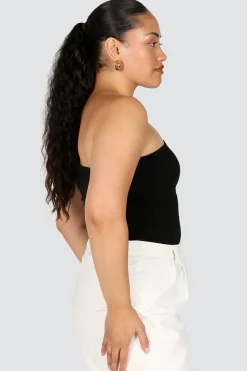 Fayt Tops | SULLIVAN ONE SHOULDER TOP BLACK