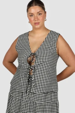Fayt Tops | Sets | TORBIN TOP B&W GINGHAM