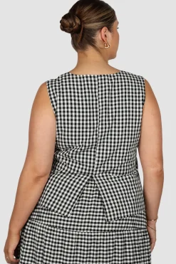 Fayt Tops | Sets | TORBIN TOP B&W GINGHAM