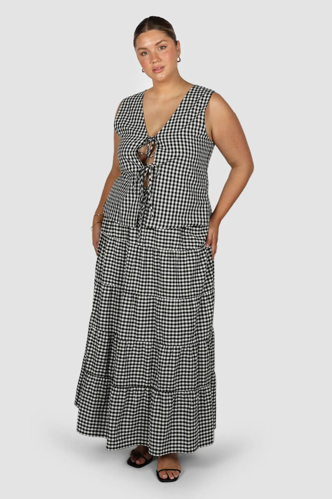 Fayt Tops | Sets | TORBIN TOP B&W GINGHAM