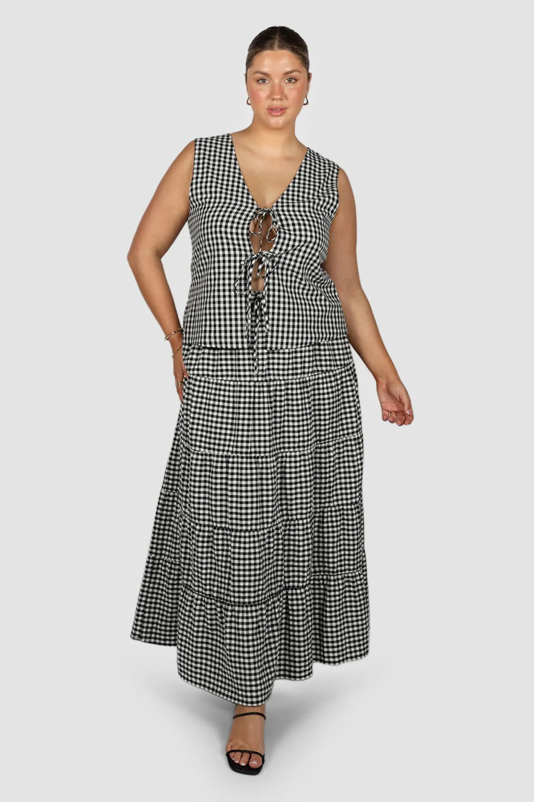 Fayt Tops | Sets | TORBIN TOP B&W GINGHAM