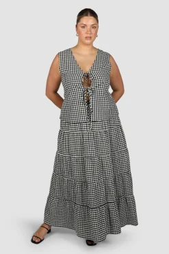 Fayt Tops | Sets | TORBIN TOP B&W GINGHAM