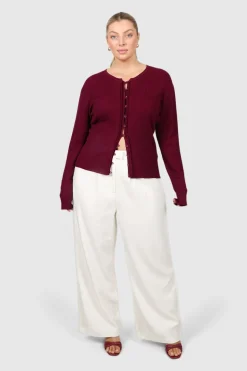 Fayt Tops | Sweaters & Knits | WREN RIB KNIT TOP MERLOT