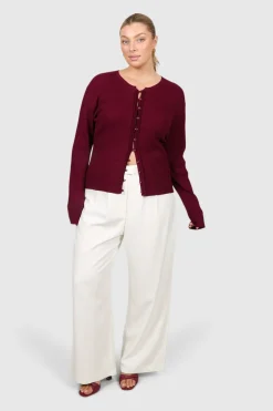 Fayt Tops | Sweaters & Knits | WREN RIB KNIT TOP MERLOT