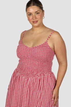 Fayt Dresses | Dresses | YARA DRESS RED GINGHAM