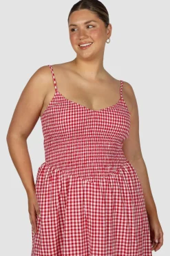 Fayt Dresses | Dresses | YARA DRESS RED GINGHAM