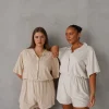 Fayt Playsuits + Jumpsuits | ZEPHYR LINEN PLAYSUIT NEUTRAL
