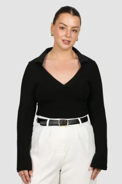 Fayt Tops | Jackets, Knits & Coats | ZITA RIB TOP BLACK