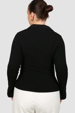 Fayt Tops | Jackets, Knits & Coats | ZITA RIB TOP BLACK