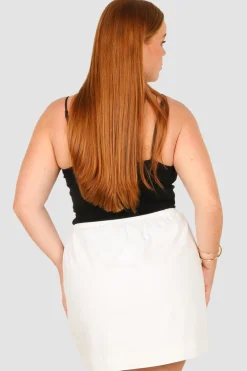 Fayt Skirts | ZOLA LINEN BLEND SKIRT WHITE