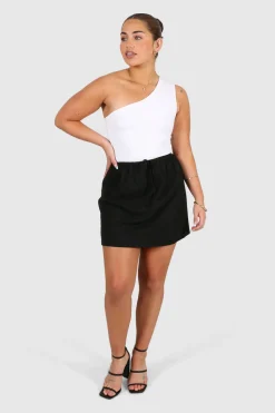 Fayt Skirts | ZOLA LINEN SKIRT BLACK